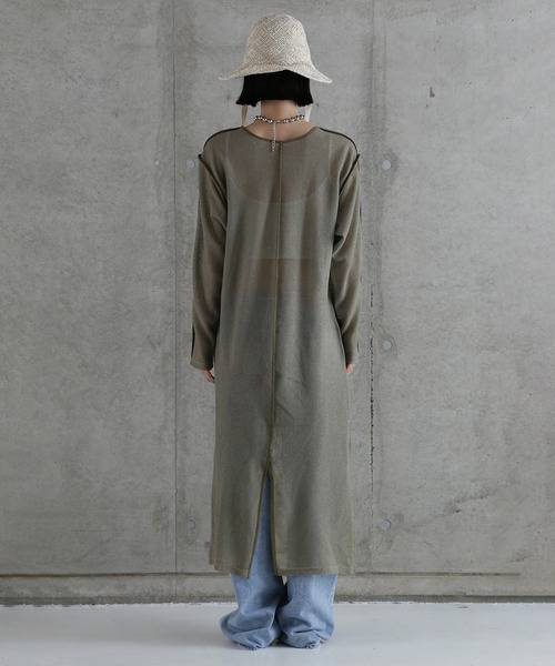 CHIGNON(シニヨン)の「(CHIGNON)メッシュパイピングワンピース(ワンピース・レディース・ブラック/カーキ・ONE SIZE)」の15枚目の写真