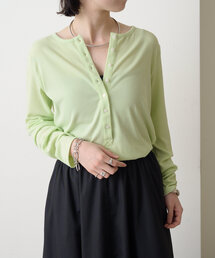 Omekashi | ヘンリーネックリブロンT(Tシャツ/カットソー)