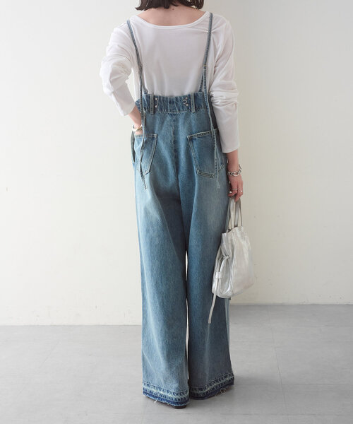 Omekashi（オメカシ）の「ヘンリーネックリブロンT（Tシャツ/カットソー・レディース・パープル/ブラック/オフホワイト/ライム・FREE）」の21枚目の写真