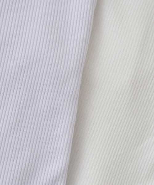 Omekashi（オメカシ）の「ヘンリーネックリブロンT（Tシャツ/カットソー・レディース・パープル/ブラック/オフホワイト/ライム・FREE）」の22枚目の写真