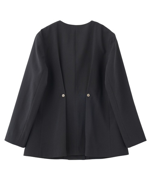 ROSE BUD（ローズバッド）の「ノーカラーダブルジャケット（ノーカラージャケット・レディース・ブラウン/ブラック・S/M）」の9枚目の写真