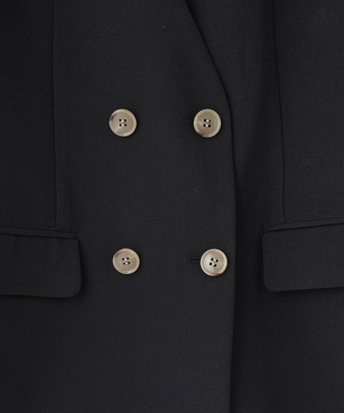 ROSE BUD（ローズバッド）の「ノーカラーダブルジャケット（ノーカラージャケット・レディース・ブラウン/ブラック・S/M）」の11枚目の写真