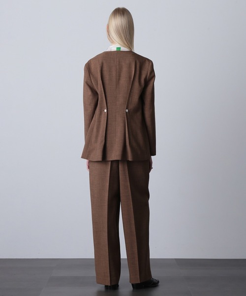 ROSE BUD（ローズバッド）の「ノーカラーダブルジャケット（ノーカラージャケット・レディース・ブラウン/ブラック・S/M）」の17枚目の写真