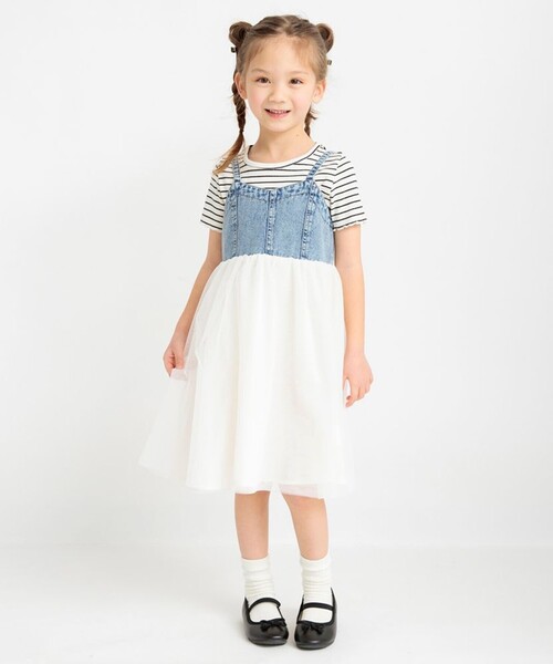 BRANSHES（ブランシェス）の「【プチレディ】チュール切替ジャンパースカート（ジャンパースカート・キッズ・チャコールグレー/ブルー・100/110/120/130/140/150）」の14枚目の写真