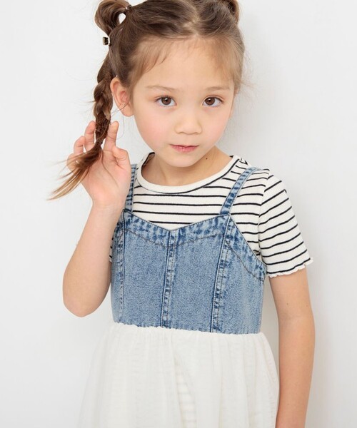 BRANSHES（ブランシェス）の「【プチレディ】チュール切替ジャンパースカート（ジャンパースカート・キッズ・チャコールグレー/ブルー・100/110/120/130/140/150）」の10枚目の写真