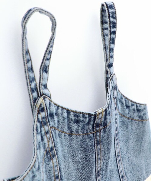 BRANSHES（ブランシェス）の「【プチレディ】チュール切替ジャンパースカート（ジャンパースカート・キッズ・チャコールグレー/ブルー・100/110/120/130/140/150）」の9枚目の写真