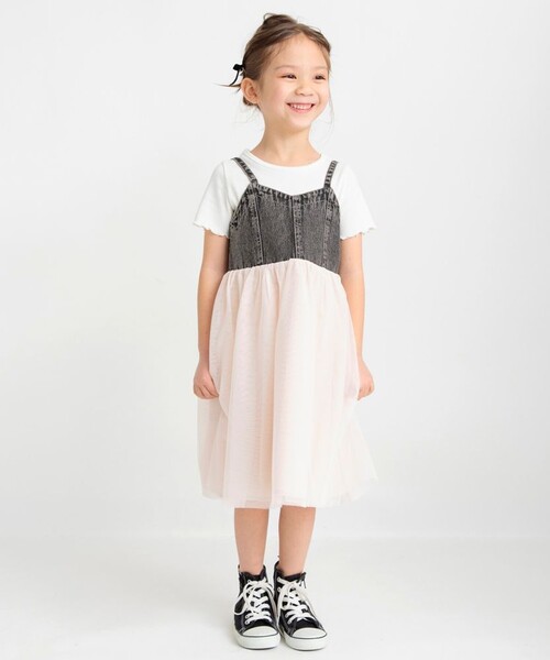 BRANSHES（ブランシェス）の「【プチレディ】チュール切替ジャンパースカート（ジャンパースカート・キッズ・チャコールグレー/ブルー・100/110/120/130/140/150）」の20枚目の写真