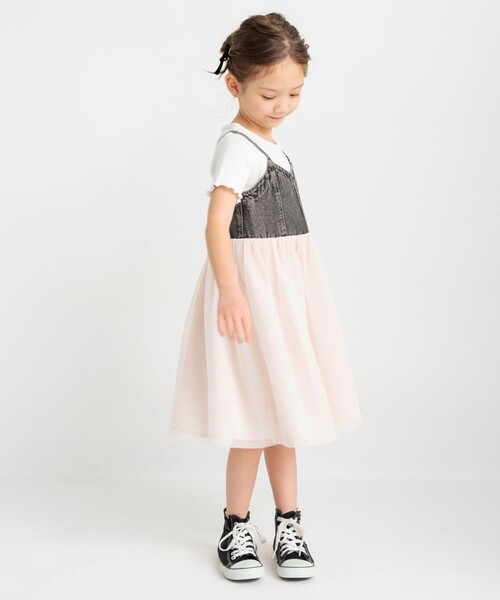 BRANSHES（ブランシェス）の「【プチレディ】チュール切替ジャンパースカート（ジャンパースカート・キッズ・チャコールグレー/ブルー・100/110/120/130/140/150）」の19枚目の写真