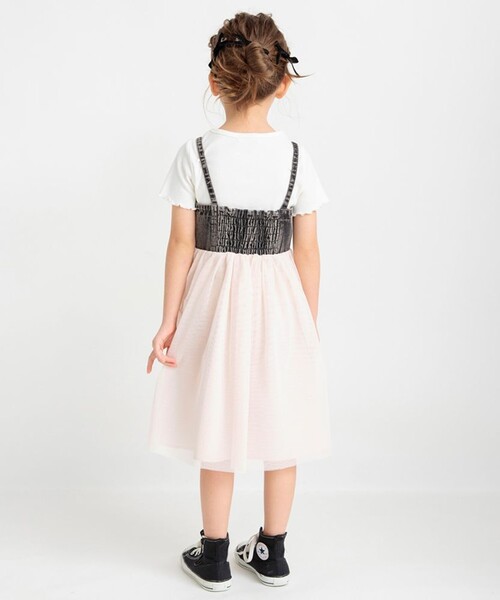BRANSHES（ブランシェス）の「【プチレディ】チュール切替ジャンパースカート（ジャンパースカート・キッズ・チャコールグレー/ブルー・100/110/120/130/140/150）」の18枚目の写真