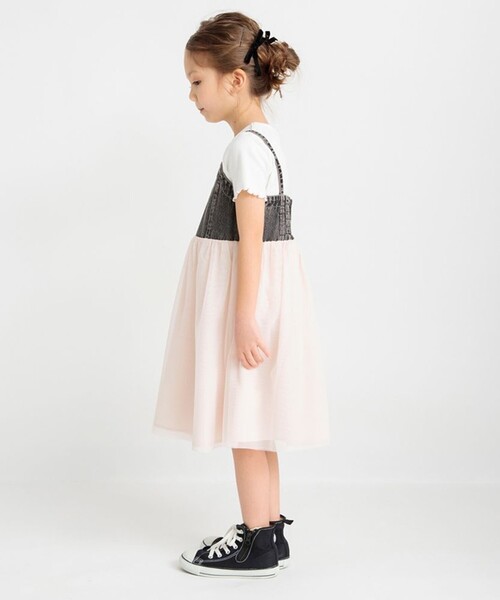 BRANSHES（ブランシェス）の「【プチレディ】チュール切替ジャンパースカート（ジャンパースカート・キッズ・チャコールグレー/ブルー・100/110/120/130/140/150）」の17枚目の写真