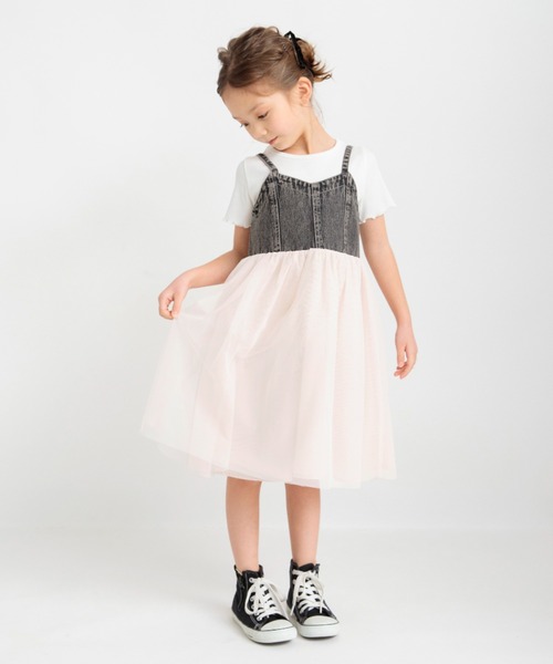 BRANSHES(ブランシェス)の「【プチレディ】チュール切替ジャンパースカート(ジャンパースカート・キッズ・チャコールグレー/ブルー・100/110/120/130/140/150)」の14枚目の写真