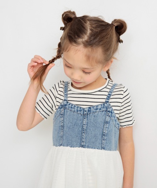 BRANSHES(ブランシェス)の「【プチレディ】チュール切替ジャンパースカート(ジャンパースカート・キッズ・チャコールグレー/ブルー・100/110/120/130/140/150)」の13枚目の写真