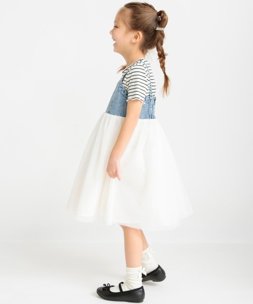 BRANSHES（ブランシェス）の「【プチレディ】チュール切替ジャンパースカート（ジャンパースカート・キッズ・チャコールグレー/ブルー・100/110/120/130/140/150）」の22枚目の写真
