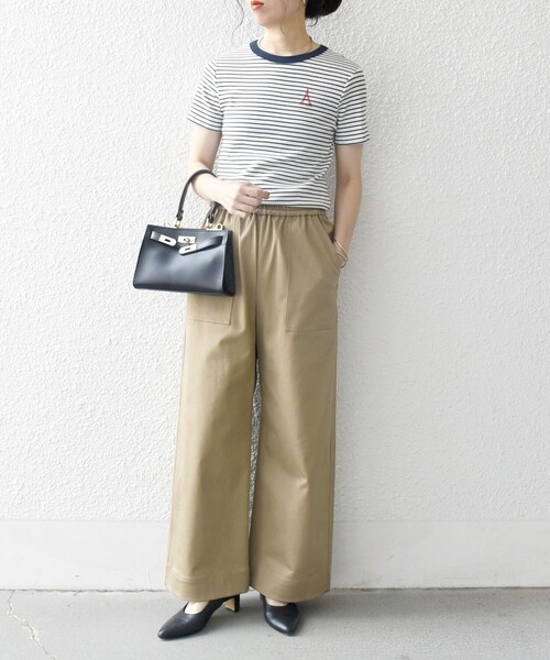 PETIT BATEAU(プチバトー)の「【SHIPS any別注】PETIT BATEAU: ロゴ プリント コンパクト ボーダー TEE 25SS(Tシャツ/カットソー・レディース・ダークグレー/ネイビー・ONE SIZE)」の12枚目の写真