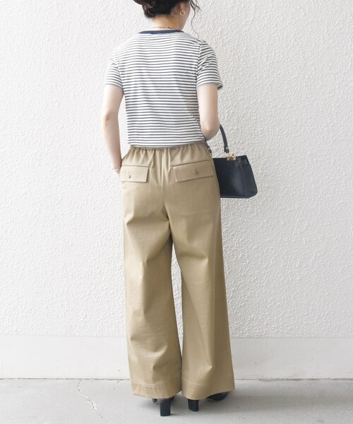 PETIT BATEAU(プチバトー)の「【SHIPS any別注】PETIT BATEAU: ロゴ プリント コンパクト ボーダー TEE 25SS(Tシャツ/カットソー・レディース・ダークグレー/ネイビー・ONE SIZE)」の13枚目の写真