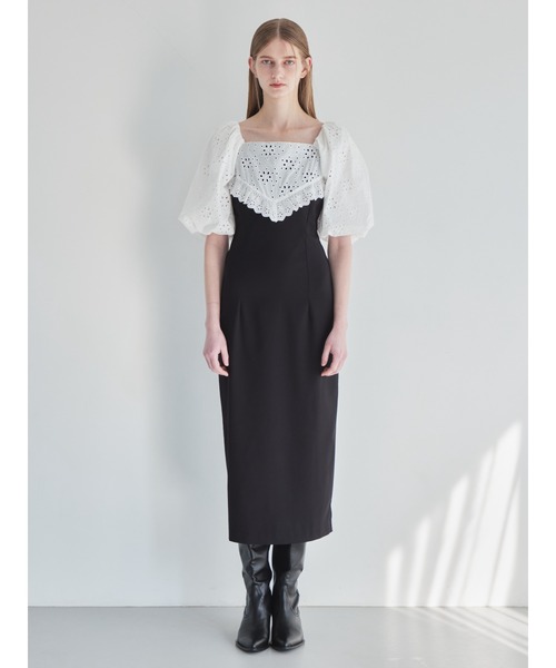 etre loin（エトルワン）の「embroidered scarf dress（ワンピース・レディース・グレー/ブルー/ブラック・M）」の2枚目の写真