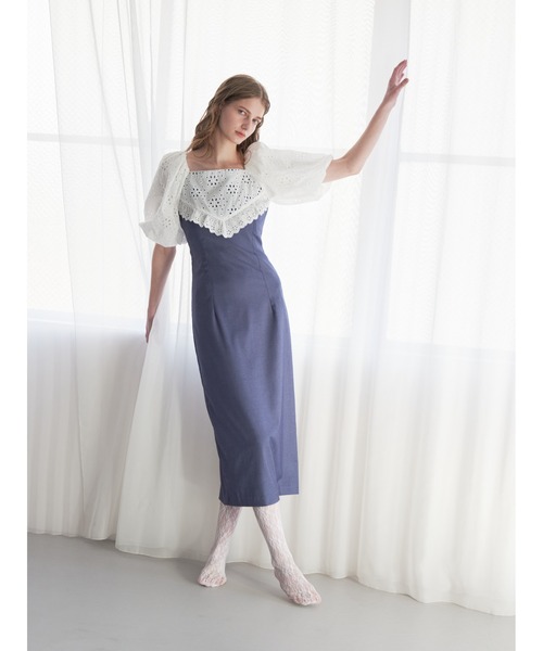 etre loin（エトルワン）の「embroidered scarf dress（ワンピース・レディース・グレー/ブルー/ブラック・M）」の22枚目の写真