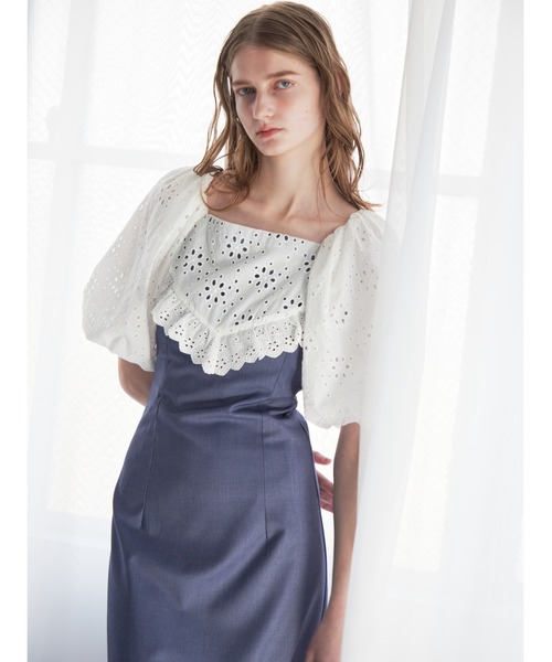 etre loin(エトルワン)の「embroidered scarf dress(ワンピース・レディース・グレー/ブルー/ブラック・M)」の5枚目の写真
