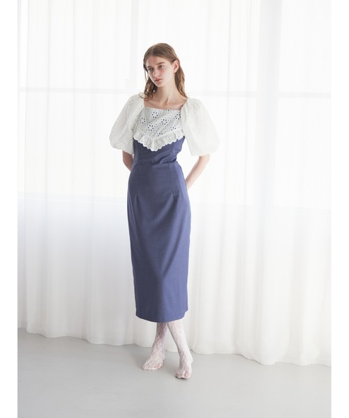 etre loin(エトルワン)の「embroidered scarf dress(ワンピース・レディース・グレー/ブルー/ブラック・M)」の5枚目の写真