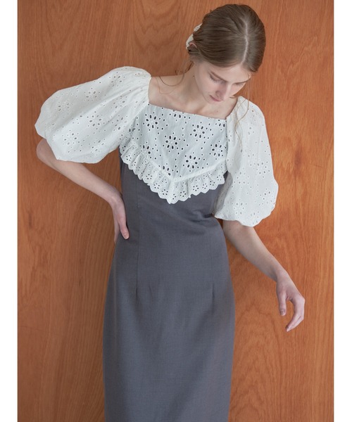 etre loin(エトルワン)の「embroidered scarf dress(ワンピース・レディース・グレー/ブルー/ブラック・M)」の7枚目の写真