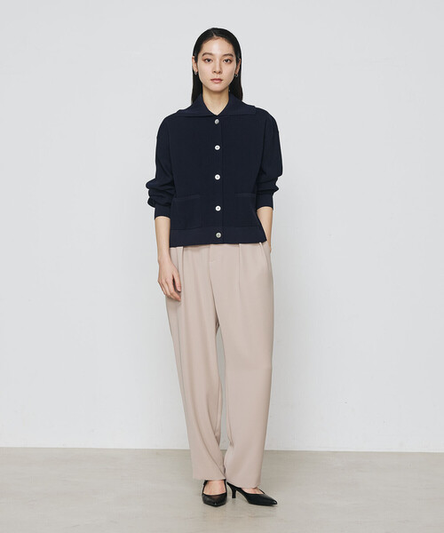 COMME CA（コムサ）の「片畦編 ニットカーディガン（カーディガン/ボレロ・レディース・ライトカーキ/ネイビー・FREE）」の3枚目の写真