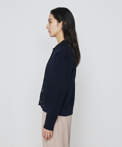 COMME CA（コムサ）の「片畦編 ニットカーディガン（カーディガン/ボレロ・レディース・ライトカーキ/ネイビー・FREE）」の10枚目の写真