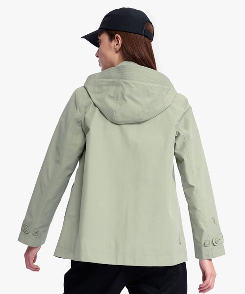 AIGLE(エーグル)の「GORE-TEX ゴアテックス 防風 撥水 透湿 フーデッドショートトレンチコート(トレンチコート・レディース・ライトグリーン/ライトパープル・34/38/36/40)」の16枚目の写真