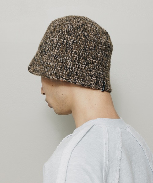 BAL（バル）の「MIXED HAND KNIT BUCKET HAT（ハット・メンズ・ブラック/ブラウン/バーガンディー・FREE）」の5枚目の写真
