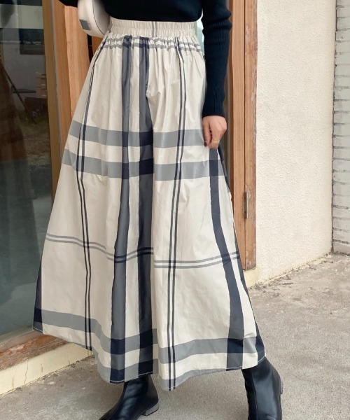 sienna チェック柄ロングスカート ina｜【40%OFF】脇ボタンチェックスカート タータンチェック