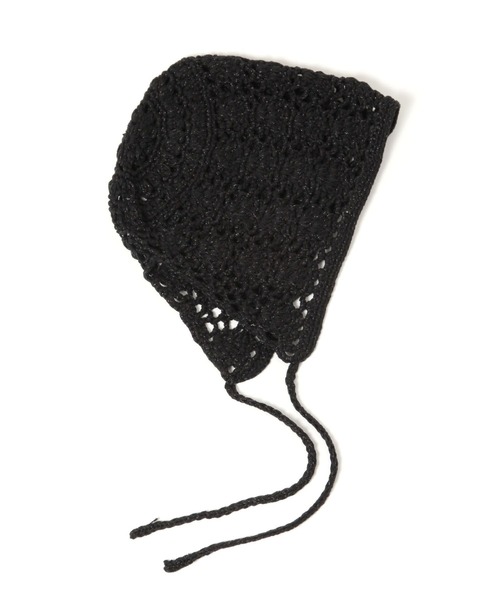 LOWRYS FARM（ローリーズファーム）の「クロシェボンネットビーニー 253116（ニットキャップ/ビーニー・レディース・ブラック/アイボリー・FREE）」の3枚目の写真