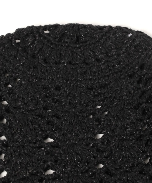 LOWRYS FARM（ローリーズファーム）の「クロシェボンネットビーニー 253116（ニットキャップ/ビーニー・レディース・ブラック/アイボリー・FREE）」の5枚目の写真