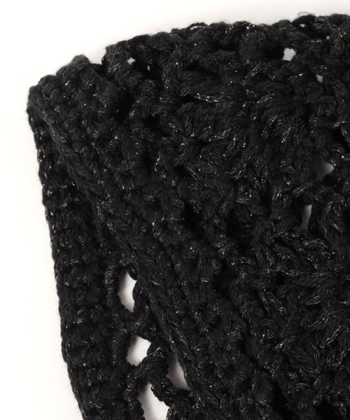 LOWRYS FARM（ローリーズファーム）の「クロシェボンネットビーニー 253116（ニットキャップ/ビーニー・レディース・ブラック/アイボリー・FREE）」の6枚目の写真