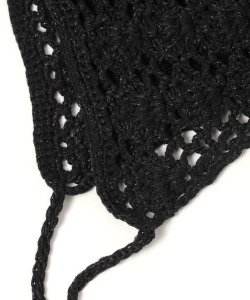 LOWRYS FARM（ローリーズファーム）の「クロシェボンネットビーニー 253116（ニットキャップ/ビーニー・レディース・ブラック/アイボリー・FREE）」の7枚目の写真