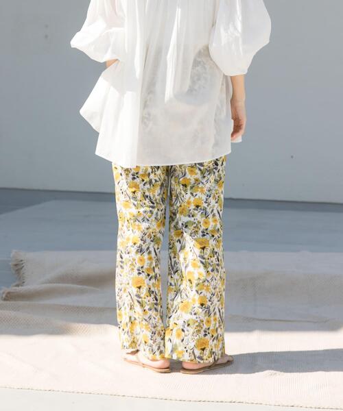 セール】『イージーケア/接触冷感』フラワープリントイージーパンツ