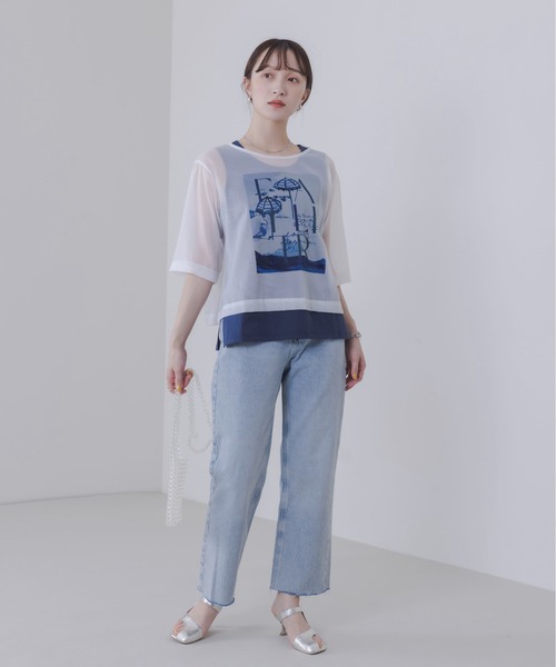 シアーレイヤード プリントトップス Eimee Law│Eimee Law