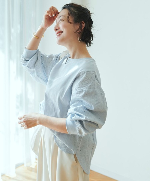 『kolor』カラー (1) レース切り替え ドッキング 半袖Tシャツ kolor - 『kolor』カラー (1) レース切り替え ドッキング 半袖Tシャツ