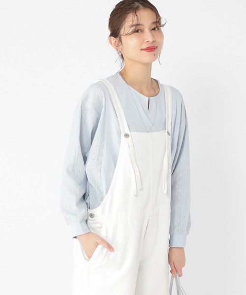 『kolor』カラー (1) レース切り替え ドッキング 半袖Tシャツ セール】レース切り替えドッキングプルオーバー（Tシャツ/カットソー