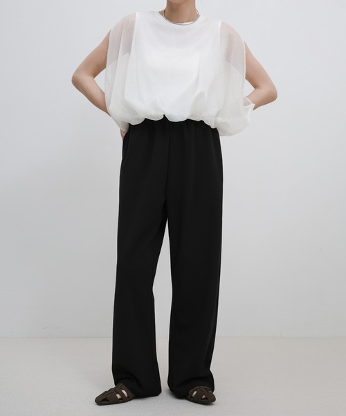 select MOCA(セレクトモカ)の「カットジョーゼットリラックスパンツ(その他パンツ・レディース・ブルー/ライトグレー/ブラック・FREE)」の14枚目の写真