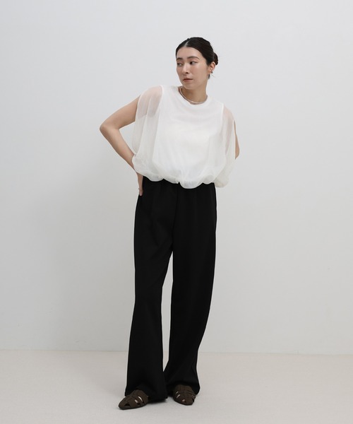 select MOCA(セレクトモカ)の「カットジョーゼットリラックスパンツ(その他パンツ・レディース・ブルー/ライトグレー/ブラック・FREE)」の12枚目の写真