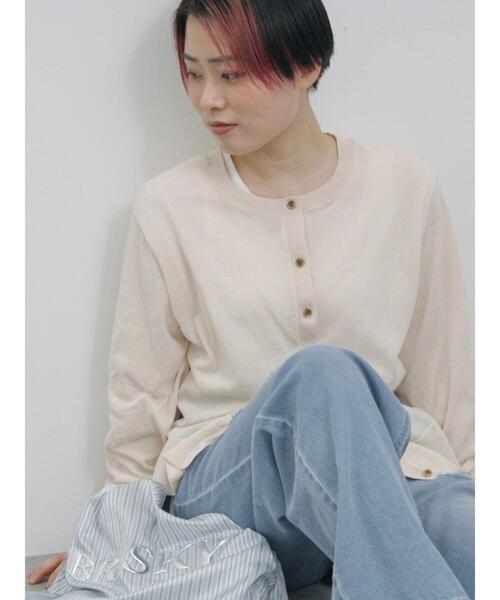 Samansa Mos2 blue（サマンサモスモスブルー）の「マルチスタイル前後2wayクルーカーディガン（カーディガン/ボレロ・レディース・シルバーグレー/ネイビー/ミント/キナリ・M/L）」の2枚目の写真