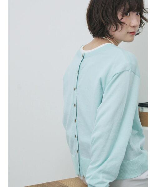 Samansa Mos2 blue（サマンサモスモスブルー）の「マルチスタイル前後2wayクルーカーディガン（カーディガン/ボレロ・レディース・シルバーグレー/ネイビー/ミント/キナリ・M/L）」の4枚目の写真
