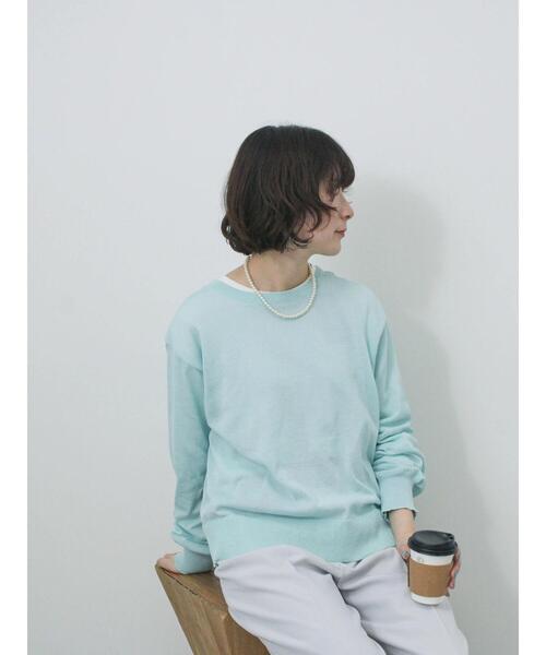 Samansa Mos2 blue（サマンサモスモスブルー）の「マルチスタイル前後2wayクルーカーディガン（カーディガン/ボレロ・レディース・シルバーグレー/ネイビー/ミント/キナリ・M/L）」の7枚目の写真