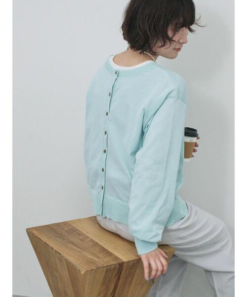 Samansa Mos2 blue（サマンサモスモスブルー）の「マルチスタイル前後2wayクルーカーディガン（カーディガン/ボレロ・レディース・シルバーグレー/ネイビー/ミント/キナリ・M/L）」の8枚目の写真