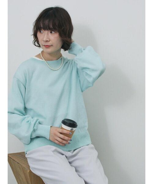Samansa Mos2 blue（サマンサモスモスブルー）の「マルチスタイル前後2wayクルーカーディガン（カーディガン/ボレロ・レディース・シルバーグレー/ネイビー/ミント/キナリ・M/L）」の9枚目の写真