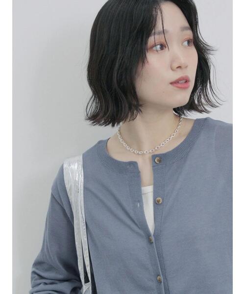 Samansa Mos2 blue（サマンサモスモスブルー）の「マルチスタイル前後2wayクルーカーディガン（カーディガン/ボレロ・レディース・シルバーグレー/ネイビー/ミント/キナリ・M/L）」の15枚目の写真