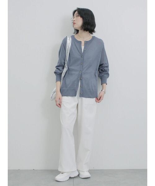 Samansa Mos2 blue（サマンサモスモスブルー）の「マルチスタイル前後2wayクルーカーディガン（カーディガン/ボレロ・レディース・シルバーグレー/ネイビー/ミント/キナリ・M/L）」の16枚目の写真