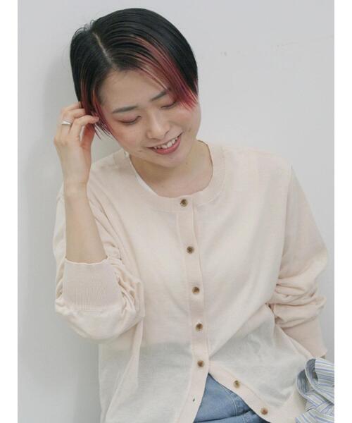 Samansa Mos2 blue（サマンサモスモスブルー）の「マルチスタイル前後2wayクルーカーディガン（カーディガン/ボレロ・レディース・シルバーグレー/ネイビー/ミント/キナリ・M/L）」の21枚目の写真