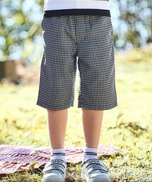 BeBe（ベベ）の「【お揃い】先染めチェックネーム付きハーフパンツ(80~150cm)（その他パンツ・キッズ）」