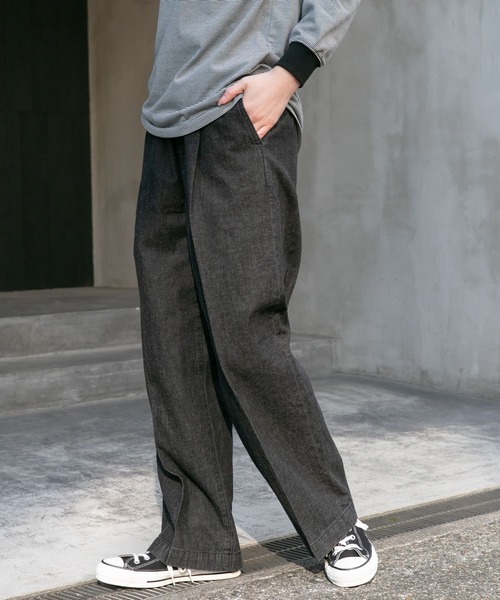 FORK&SPOON(フォークアンドスプーン)の「FORK&SPOON 綿麻デニムパンツ(デニムパンツ・レディース・ブラック/ワンウォッシュ/ブルー系その他・1/2)」の5枚目の写真