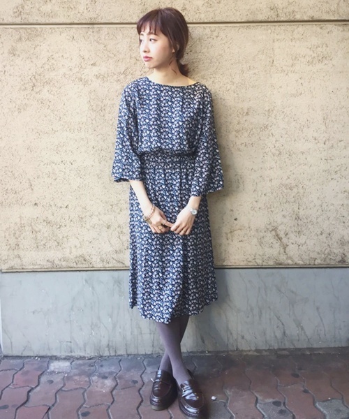 Kastane（カスタネ）の「小花柄OP（ワンピース・レディース・ピンク/ブラック/ネイビー/ブラック系その他・FREE）」の3枚目の写真